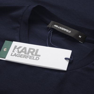 Karl Lagerfeld t-shirt koszulka granatowa duże logo bawełniana