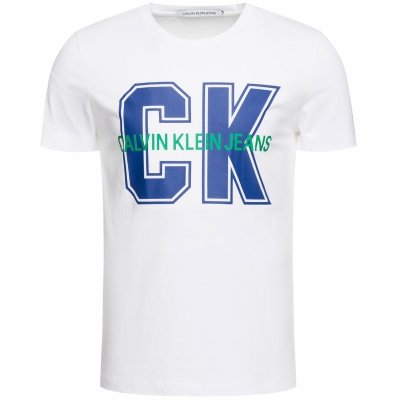 Calvin Klein Jeans t-shirt koszulka męska z okrągłym dekoldem biała