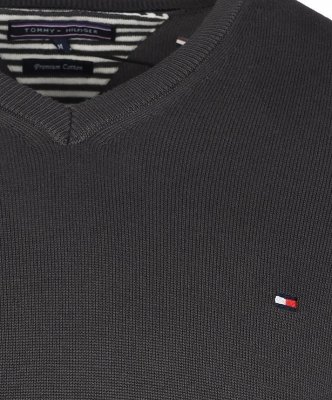 Sweter męski Tommy Hilfiger grafitowy bawełniany