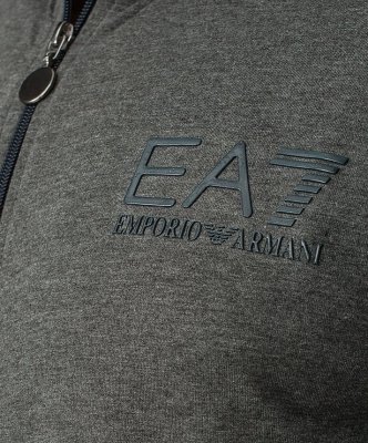 Bluza Emporio Armani EA7 męska grafitowa ze stójką rozpinana