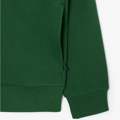Bluza męska Lacoste zielona bawełniana rozpinana z kołnierzykiem kieszenie zapinane na zamek