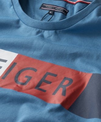 T-shirt Tommy Jeans koszulka męska z okrągłym dekoldem niebieska