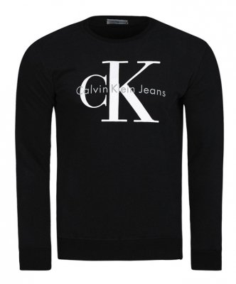 Bluza Calvin Klein męska czarna duże logo bawełniana
