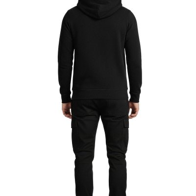 Bluza Karl Lagerfeld męska z kapturem czarna bawełniana złote logo