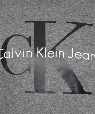 T-shirt koszulka Calvin Klein Jeans męska z okrągłym dekoldem grafitowa