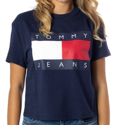 T-shirt Tommy Jeans koszulka bluzka damska granatowa duże logo