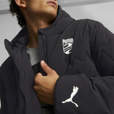 Kurtka męska Puma sportowa  czarna z kapturem 