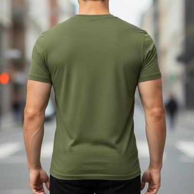 Aeronautica Militare t-shirt męski koszulka khaki okrągły crew-neck