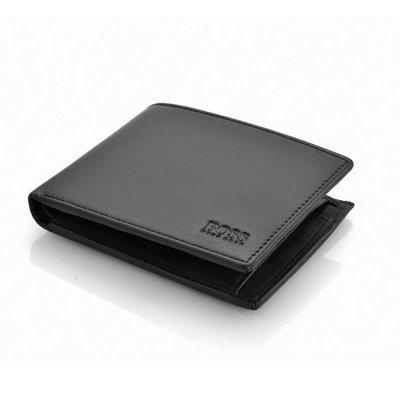Portfel Hugo Boss Asolo męski czarny na bilon banknoty i karty skórzany