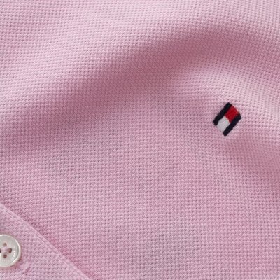 Polówka polo Tommy Hilfiger damska różowa Slim Fit małe logo bawełniana