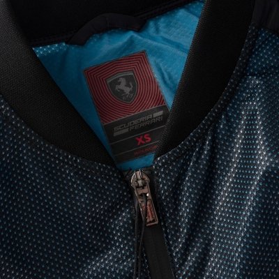 Puma Ferrari kurtka damska czarna turkusowa rozpinana bez kaptura wiatrówka