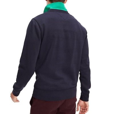 Bluza Tommy Hilfiger męska granatowa wkładana przez głowę bawełniana duże logo