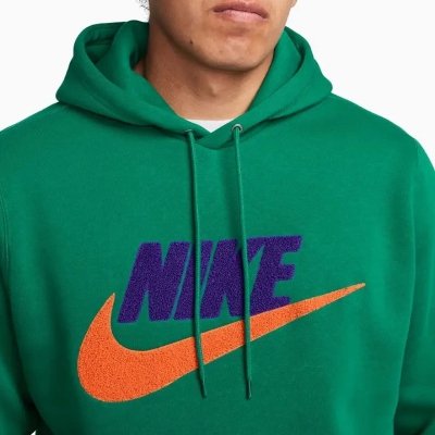 Nike Sportswear bluza męska kangurka zielona z nadrukiem
