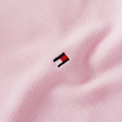 Polówka polo Tommy Hilfiger męska różowa małe logo bawełniana