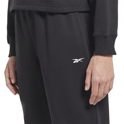 Reebok komplet dresowy bawełniany damski spodnie bluza czarny