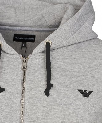 Bluza Emporio Armani męska szara rozpinana z kapturem bawełniana