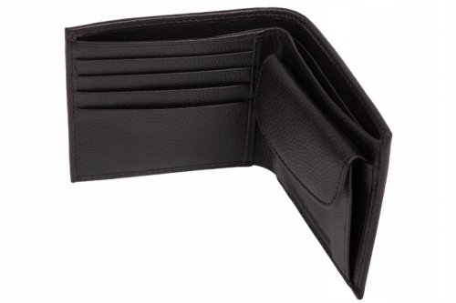 Portfel Ralph Lauren męski czarny na banknoty karty i dokumenty skórzany