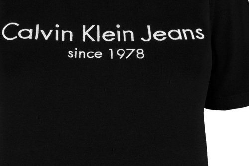 Sukienka  Calvin Klein Jeans czarna duże logo bawełniana
