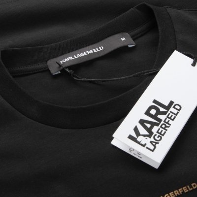 Karl Lagerfeld t-shirt koszulka czarna złote logo na środku