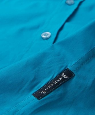 Koszula Armani Jeans turkusowa Slim Fit męska logo