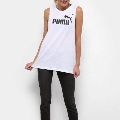 Puma t-shirt koszulka top bluzka damska duże logo biała