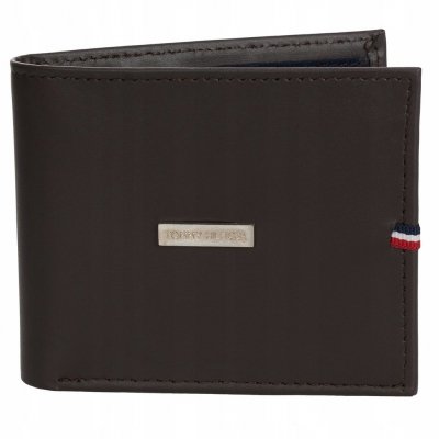 Portfel Tommy Hilfiger męski brązowy na banknoty karty i dokumenty skórzany