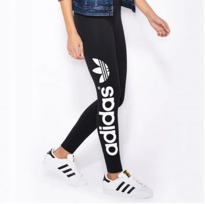 Legginsy Adidas damskie bawełniane czarne