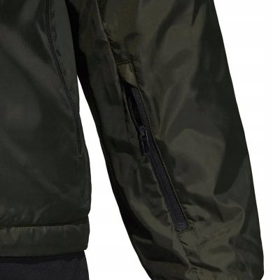 Kurtka męska Adidas sportowa przejściowa jesienna zielona z kapturem