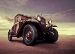 Luksusowy samochód, Vintage - fototapeta 320x230 cm