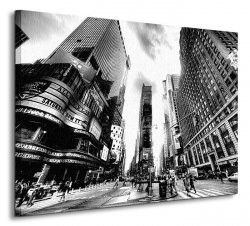 Obraz na płótnie - Times Square BW (New York) - 60x80 cm