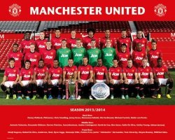 Manchester United zdjęcie drużynowe 13/14 - plakat