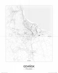 Gdańsk - Czarno-biała mapa