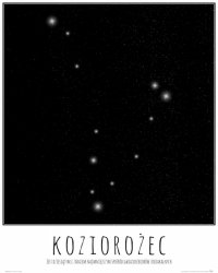 Koziorożec konstelacja gwiazd z opisem - plakat