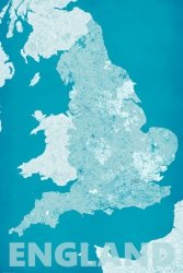 England, modern blue - mapa