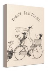 Doggie Taxi Service Sketch - obraz na płótnie