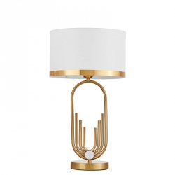 Lampka nocna - Biało mosiężna lampa glamour - Zanetti