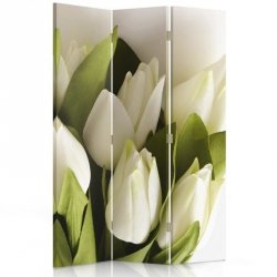 Parawan - Białe Tulipany - 3 części - Obrotowy 360°