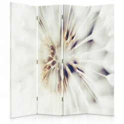 Parawan dekoracyjny - Białe kwiaty - Dwustronny - Obrotowy 360°