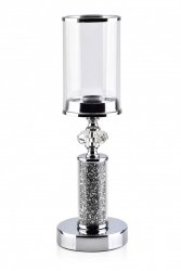 Świecznik szklany - Chantal srebrny - 38cm