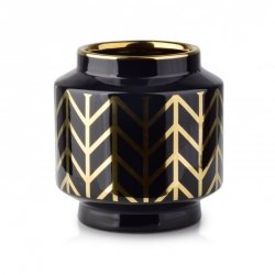Wazon ceramiczny - Czarno złoty Maritta 16cm