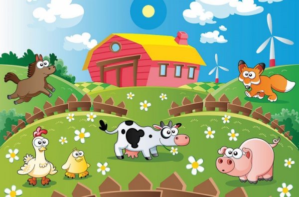 Fototapeta dla dzieci - Farma i zwierzaki - 175x115 cm