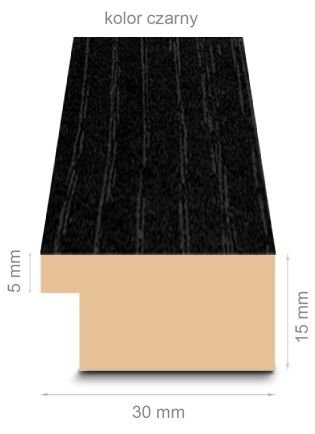 Czarna rama drewniana 60x80 cm