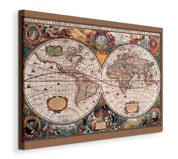 Obraz na płótnie - Mapa - 17Th Century World Map - 90x120 cm