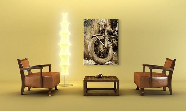 Stary motocykl - Obraz na płótnie