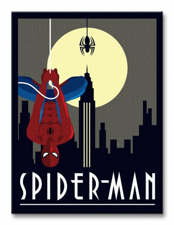 Marvel Deco (Spider-man Hanging) - Obraz na płótnie