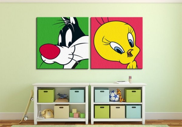 Obraz dla dzieci - Looney Tunes (Sylvester) - 85x85 cm