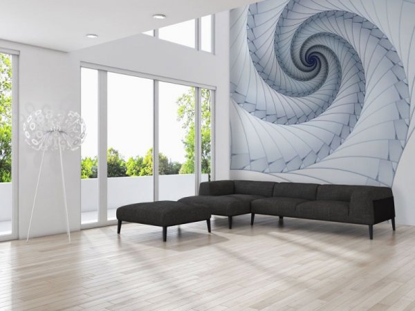 Fototapeta -  Niebieski spiralny fractal - 366x254cm