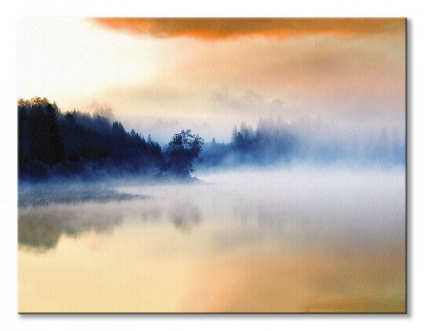 Mgliste Jezioro - obraz na płótnie