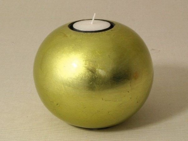 Świecznik - Kula - Limonka - Ceramika - 12x10cm