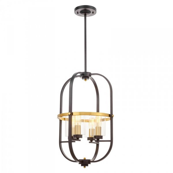 Lampa wisząca - Loft Czarno Mosiężna - Monterey W4 - lampy dekoracyjne - decoart24.pl